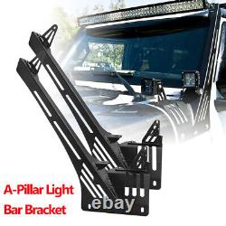 For 2018-2022 Jeep Gladiator JL JT A-Pillar 52'' Light Bar Mount Bracket Steel