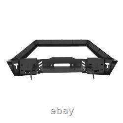 For 2018-2022 Jeep Wrangler JL JK JT Front Bumper Steel & 2 D-Rings with LED Light