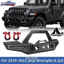 For 2018-2022 Jeep Wrangler JL JLU Front Bumper Heavy Dauty Steel Powder Coated