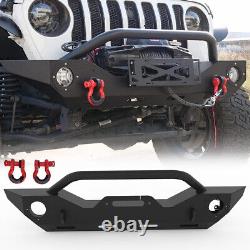 For 2018-2023 Jeep Wrangler/ 07-18 Wrangler JK Front Bumper +2D-Ring Shackles