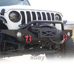 For 2018-2023 Jeep Wrangler/ 07-18 Wrangler JK Front Bumper +2D-Ring Shackles