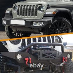 For 2018-2023 Jeep Wrangler/ 07-18 Wrangler JK Front Bumper +2D-Ring Shackles