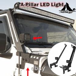 For 2018-2023 Jeep Wrangler JL A-Pillar LED Lights Bar Mount Brackets 52 Pair