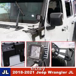 For 2018-2023 Jeep Wrangler JL A-Pillar LED Lights Bar Mount Brackets 52 Pair