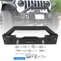 For 2018-2023 Jeep Wrangler JL/Gladiator JT Front Bumper Winch Plate withLED Light