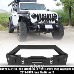 For 2018-2023 Jeep Wrangler JL/Gladiator JT Front Bumper Winch Plate withLED Light