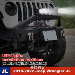 For 2018-2023 Jeep Wrangler JL JLU JT Front Bumper withD-Ring Shackles Steel Black