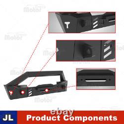 For 2018-2023 Jeep Wrangler JL JLU JT Front Bumper withD-Ring Shackles Steel Black