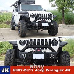 For 2018-2023 Jeep Wrangler JL JLU JT Front Bumper withD-Ring Shackles Steel Black