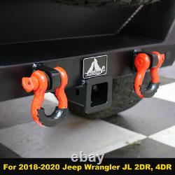 For 2018-2023 Jeep Wrangler JL JLU Rear Bumper Steel with LED Light & D-Rings