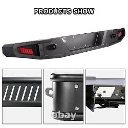 For 2018-2023 Jeep Wrangler JL JLU Rear Bumper With LED lights Powder Coated Steel