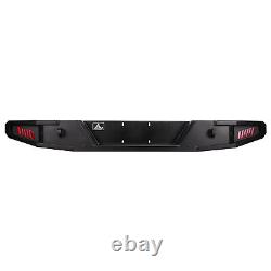 For 2018-2023 Jeep Wrangler JL JLU Rear Bumper With LED lights Powder Coated Steel