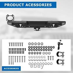 For 2018-2023 Jeep Wrangler JL JLU Rear Bumper withLicense Plate + D Ring Shackle