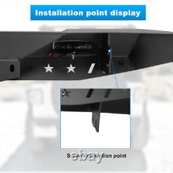 For 2018-2023 Jeep Wrangler JL Rear Bumper Steel with LED Lights and D-rings Set