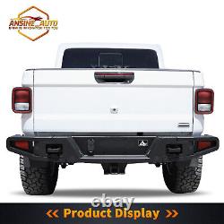 For 2019-2023 Jeep Gladiator JT Rear Bumper with LED Lights Heavy Duty Steel