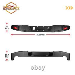 For 2019-2023 Jeep Gladiator JT Rear Bumper with LED Lights Heavy Duty Steel