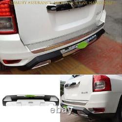 For Jeep Compass 2011-2016 Black Silver Rear Bumper Diffuser Spoiler Board 1PCS