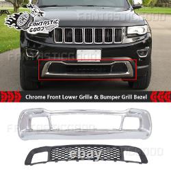 For Jeep Grand Cherokee 14-2016 Front Bumper Lower Face Bar Grille Assembly Set