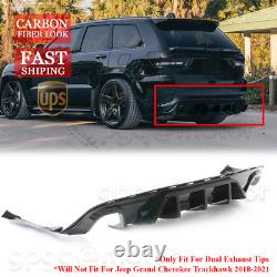 For Jeep Grand Cherokee SRT 14-21 V1 Carbon Fiber Shark Fin Rear Bumper Diffuser