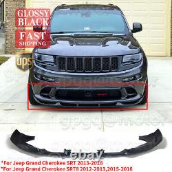 For Jeep Grand Cherokee SRT SRT8 12-2016 Painted Black Front Bumper Lip Splitter