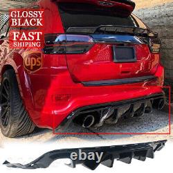 For Jeep Grand Cherokee SRT / Trackhawk 2014-21 Gloss Black Rear Bumper Diffuser