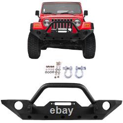 For Jeep Wrangler JK 2007-2018 Front Winch Bumper Guard Textured Black