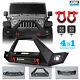 Front Bumper Fit 07-18 Jeep Wrangler Jk Steel Bull Bar+led+d-ring+winch Plate