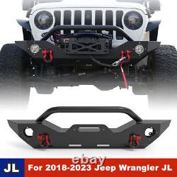 Front Bumper Fit 2018-2022 Jeep Wrangler JL JLU Gladiator JT Winch D-ring Steel