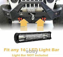 Front Bumper For 18-22 Jeep Wrangler JL JLU Gladiator JT LED Lights Winch D-ring