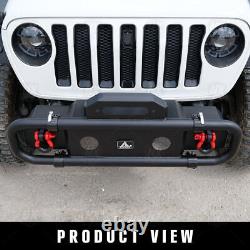 Front Bumper For 18-23 Jeep Wrangler JL/07-18 JK/19-23 Gladiator JT with2 D-Rings