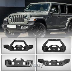 Front Bumper For 18-23 Jeep Wrangler JL/20-23 Gladiator JT With D-Ring Shackles