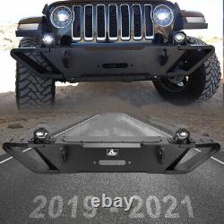 Front Bumper For 18-23 Jeep Wrangler JL JLU / 19-23 Gladiator JT With LED Lights