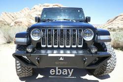 Front Bumper For 18-23 Jeep Wrangler JL JLU / 19-23 Gladiator JT With LED Lights