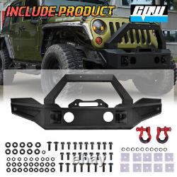 Front Bumper For 2007-2018 Jeep Wrangler JK JKU Black Steel Adaptable Hooke Road