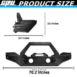 Front Bumper For 2007-2018 Jeep Wrangler JK JKU Black Steel Adaptable Hooke Road