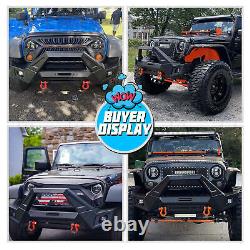 Front Bumper For 2007-2018 Jeep Wrangler JK JKU JT Winch Plate with LED Lights