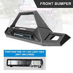 Front Bumper For 2007-2018 Jeep Wrangler JK JKU JT Winch Plate with LED Lights