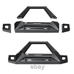 Front Bumper For 2007-2018 Jeep Wrangler JK JKU JT Winch Plate with LED Lights