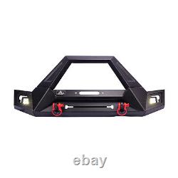 Front Bumper For 2007-2018 Jeep Wrangler JK JKU JT Winch Plate with LED Lights