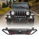 Front Bumper For 2007-2018 Jeep Wrangler Jk Winch Plate Black Steel Withled Lights