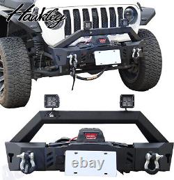 Front Bumper For 2007-2018 Wrangler JK /18-23 JL 19-23 JT with2D-Rings+LED Lights