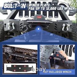 Front Bumper For 2007-2018 Wrangler JK /18-23 JL 19-23 JT with2D-Rings+LED Lights