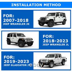 Front Bumper For 2007-2018 Wrangler JK /18-23 JL 19-23 JT with2D-Rings+LED Lights