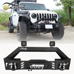 Front Bumper For 2007-2018 Wrangler JK /18-23 JL 19-23 JT with D-Rings +LED Lights