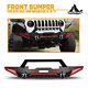 Front Bumper For 2007-23 Jeep Wrangler Jk Jl Gladiator Jt Withwinch Plate 2d-ring