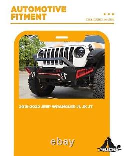 Front Bumper For 2007-23 Jeep Wrangler JK JL Gladiator JT withWinch Plate 2D-Ring