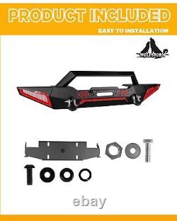 Front Bumper For 2007-23 Jeep Wrangler JK JL Gladiator JT withWinch Plate 2D-Ring