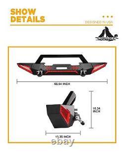 Front Bumper For 2007-23 Jeep Wrangler JK JL Gladiator JT withWinch Plate 2D-Ring