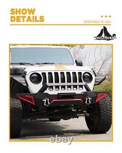 Front Bumper For 2007-23 Jeep Wrangler JK JL Gladiator JT withWinch Plate 2D-Ring