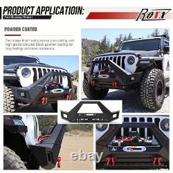 Front Bumper For 2018-2022 Jeep Wrangler JL Gladiator JT LED Lights Winch D-ring